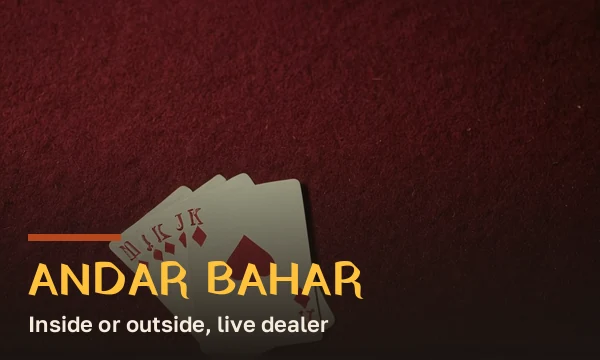 Andar Bahar game card, inside or outside, live dealer, in the Tiger365 casino row